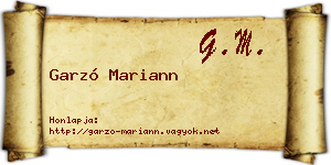 Garzó Mariann névjegykártya